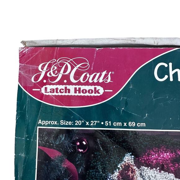 Latch Hook Kit J&P Coats 1998 Christmas Puppy 20" x 27" Art 25518 New Open Box - Picture 10 of 15